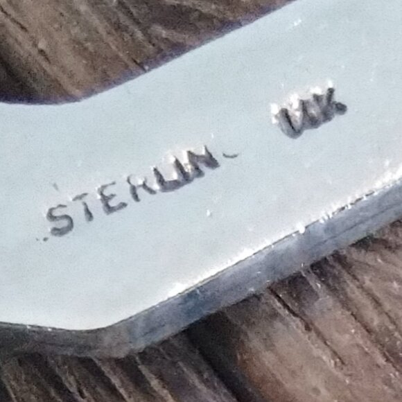 Vintage Sterling Silver & 14k gold lightning Bolt shaped Earrings - Picture 2 of 4